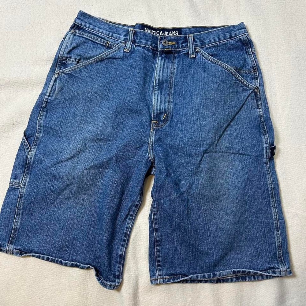 Nautica blue denim shorts #skater Carpenter shorts waist 36‎